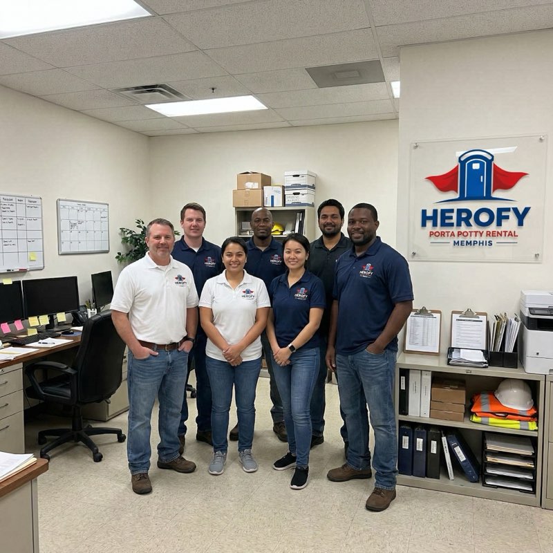 Herofy Porta Potty Rental Memphis team in office